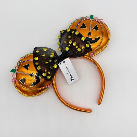 Baublebar Disney Orange Minnie Mouse Jack O Lantern Pumpkin Headband Ears NEW main image 5